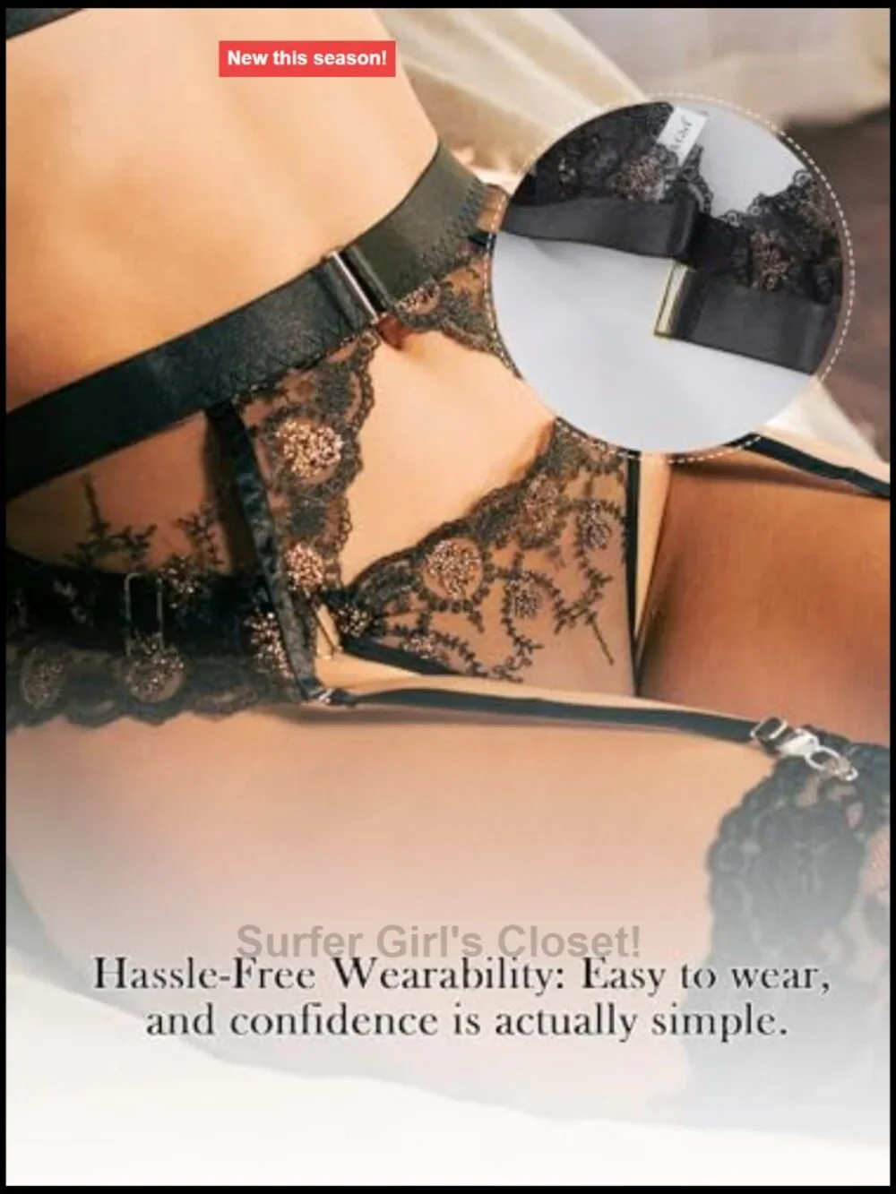 Lace Lingerie Set Push-Up Hook Eye Adjustable Straps Thong 3 Piece